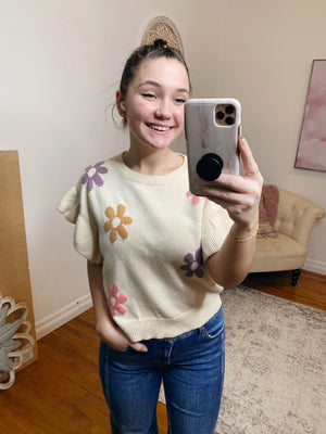 Stella Floral Sweater Top