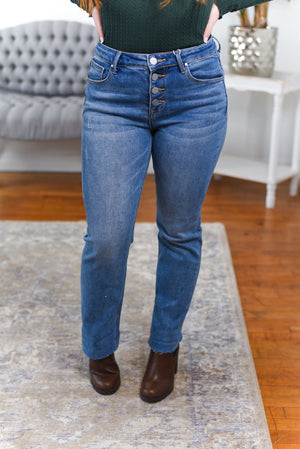Reese Button-Fly Skinny Risen Jeans
