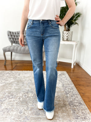 Taylor Mid-Rise Bootcut Risen Jeans