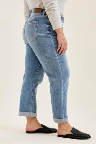 Lauren Boyfriend Fit Mid Rise Judy Blue Jeans - Curvy