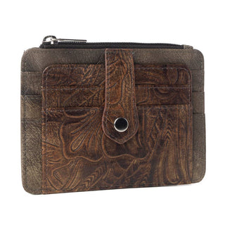 Driftwood Cove Embossed Leather Credit Card Holder