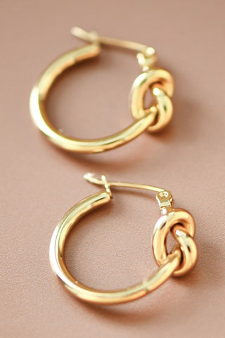 Stainless Steel Knot Hoop Earrings