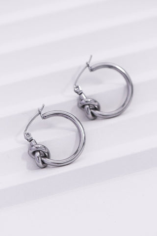 Stainless Steel Knot Hoop Earrings