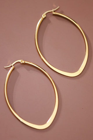 18k Gold Plated Waterproof Stainless Steel Hoop Earrings