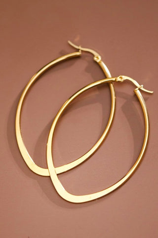 18k Gold Plated Waterproof Stainless Steel Hoop Earrings