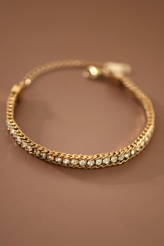 18K Gold Plated Waterproof Stainless Steel Chain Link Bracelet