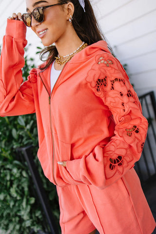 University Full Zip Hoodie - Love Story Grapefruit