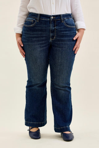 Lenie High Rise Trouser Flare Judy Blue Jeans - Petite Curvy