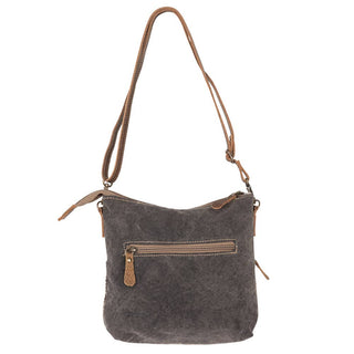 Coffee Canvas Small Crossbody Bag