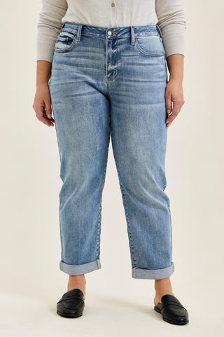 Lauren Boyfriend Fit Mid Rise Judy Blue Jeans - Curvy
