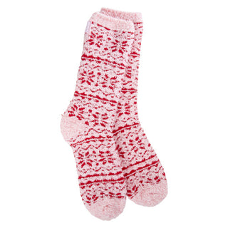 Winter Crew Socks - Fair Isle Pink