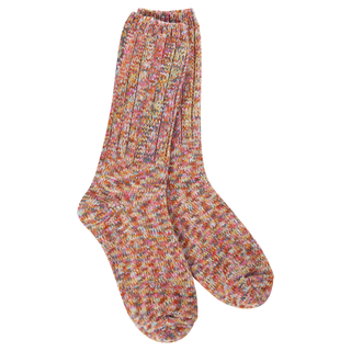 Ragg Cable Crew Floral Socks