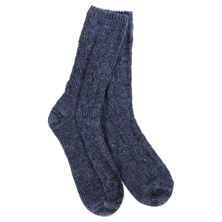 Ragg Cable Crew Denim Confetti Socks