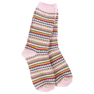 Boho Crew Pink Stripe Socks
