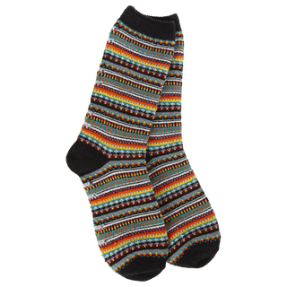 Boho Crew Black Stripe Socks