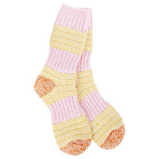 Patch Crew Socks - Pink/Honey