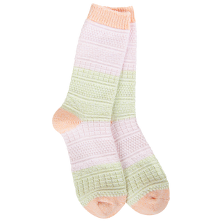 Basket Crew Socks - Yellow/Peach/Pink