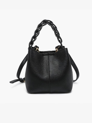 Nora Braided Handle Bucket Bag w/ Inner Pouch