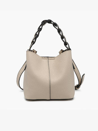 Nora Braided Handle Bucket Bag w/ Inner Pouch