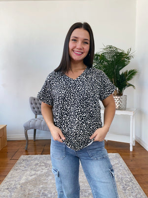 Andie Animal Print V-Neck Top