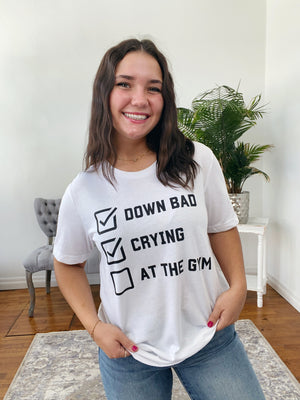 Down Bad Check List Graphic T-Shirt FINAL SALE