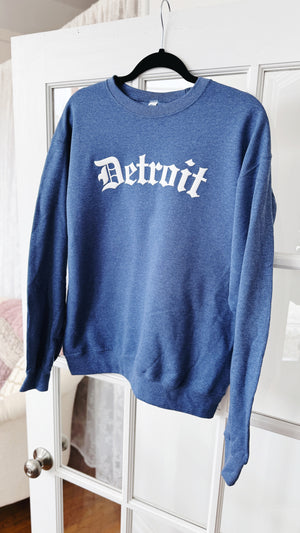 Detroit Puff Print Crewneck Sweatshirt