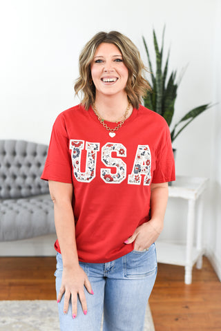 USA Stitched Graphic Tee (MADE TO ORDER)