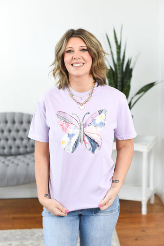 Quilted Butterfly Graphic Tee (MADE TO ORDER)