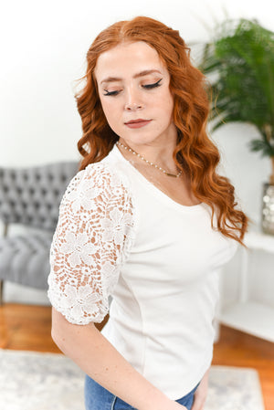 Susan Crochet-Sleeve Top