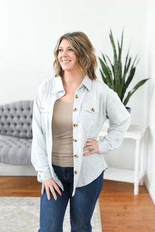 Brenna Button Down Shacket Top by Michelle Mae