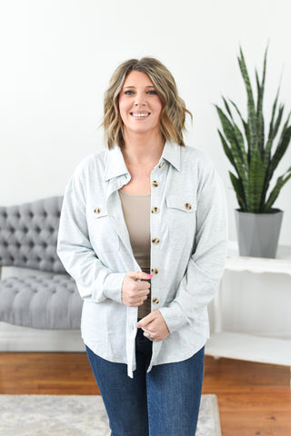 Brenna Button Down Shacket Top by Michelle Mae