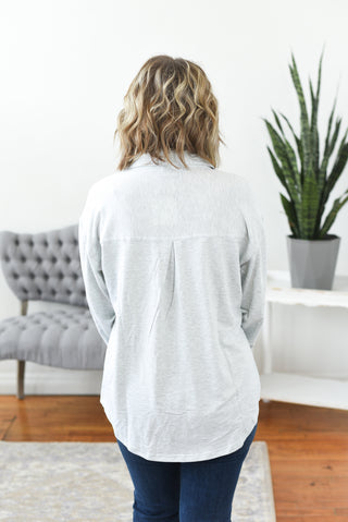 Brenna Button Down Shacket Top by Michelle Mae