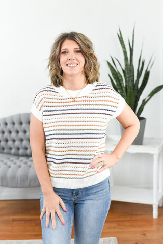 Ashleigh Striped Sweater Knit Top