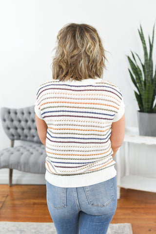 Ashleigh Striped Sweater Knit Top