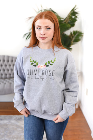Olive Rose Logo Crewneck Sweatshirt