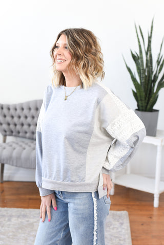 Cassia Lace Detail Pullover Top