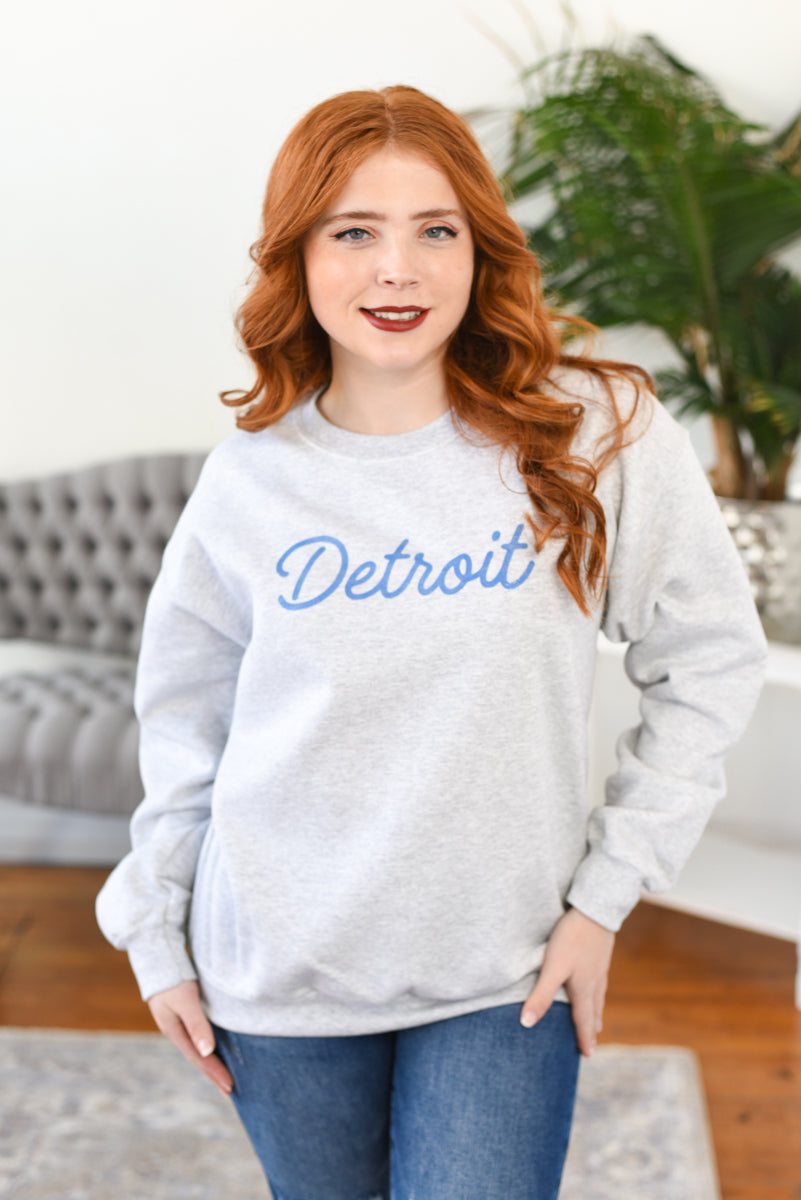 Detroit Glitter Crewneck Sweatshirt