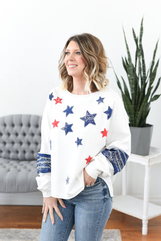 All-Star Paisley Patch Terry Top