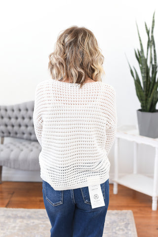 Rylie Open Crochet Knit Sweater