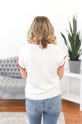 Lindsie Flag Sweater Knit Top