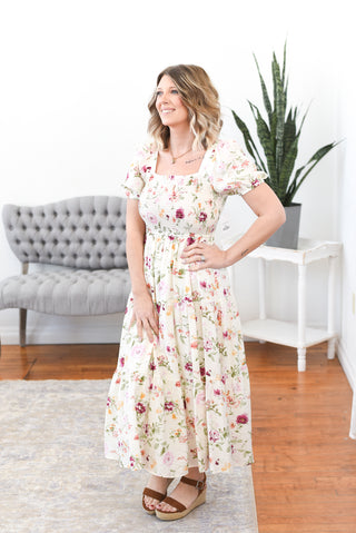 Aniah Smocked Midi Dress