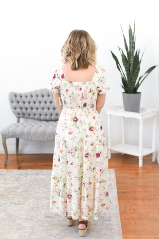 Aniah Smocked Midi Dress