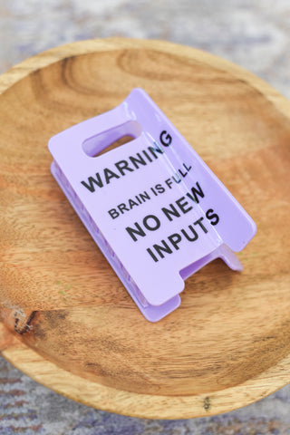 Funny Caution Sign Hair Claw Clip
