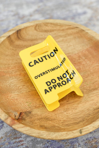 Funny Caution Sign Hair Claw Clip