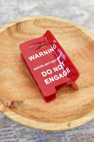 Funny Caution Sign Hair Claw Clip