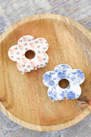 Jumbo Floral Flower Hair Claw Clip