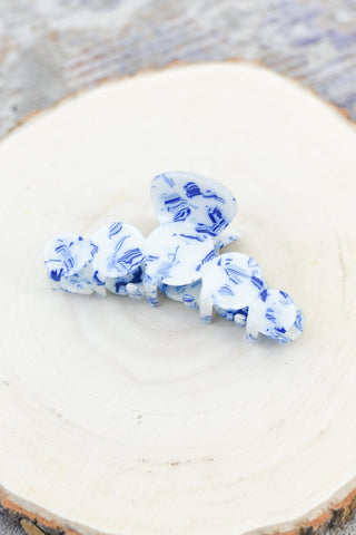 Vintage Toile Pattern Porcelain Hair Claw Clip
