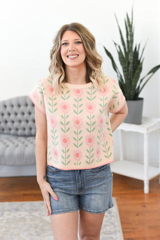 Adelle Floral Sweater Knit Top