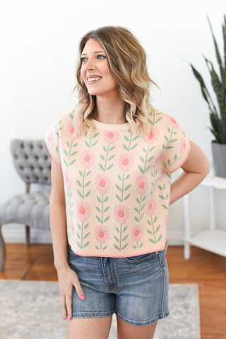 Adelle Floral Sweater Knit Top