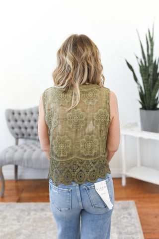 Poppie Lace Button Up Vest